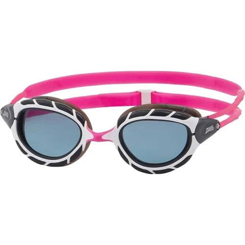 Premium Swimming Goggles Adjustable Anti-Fog UV Protection Curve Lenses (Pink and White, Regular Size) w0957