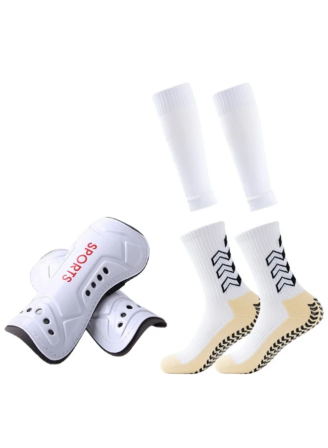 Sports Soccer Gear Set Anti-Slip Football Socks and Shin Guard Sleeves (3-Piece Set, Adult) mkcfw