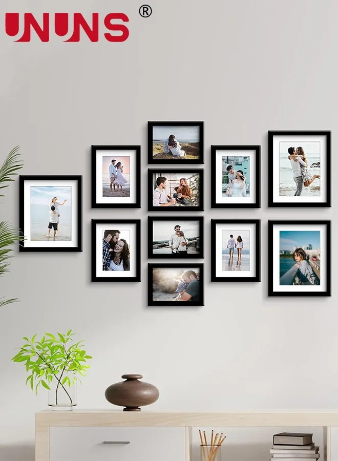 UNUNS Picture Frame Set Gallery Wall Decor (Black, 11-Piece Collage Set) kkwzt