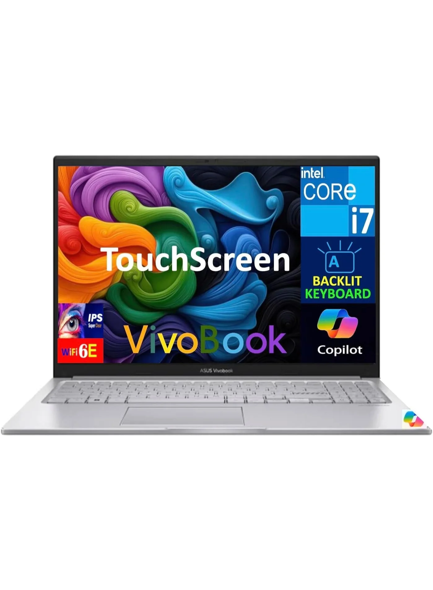 Premium 15.6-inch Business Laptop, Intel Core 7 Processor, 16GB RAM, 512GB SSD, FHD Touchscreen, Windows 11, Cool Silver (15.6 inch) 205mh