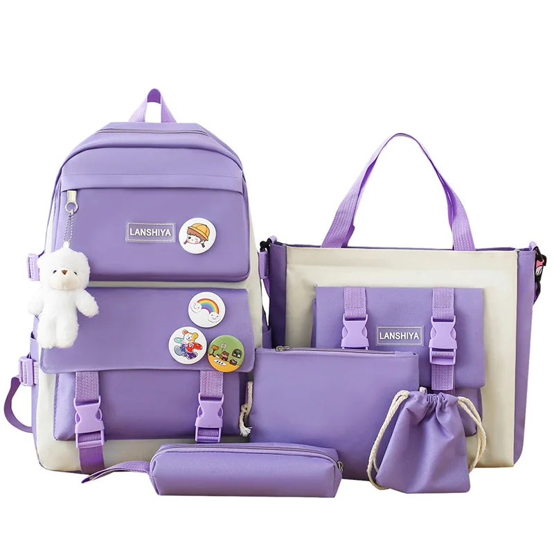 Premium Lightweight Girls School Backpack Large Capacity Casual Daypack (Purple, 40 cm) 7qwq6