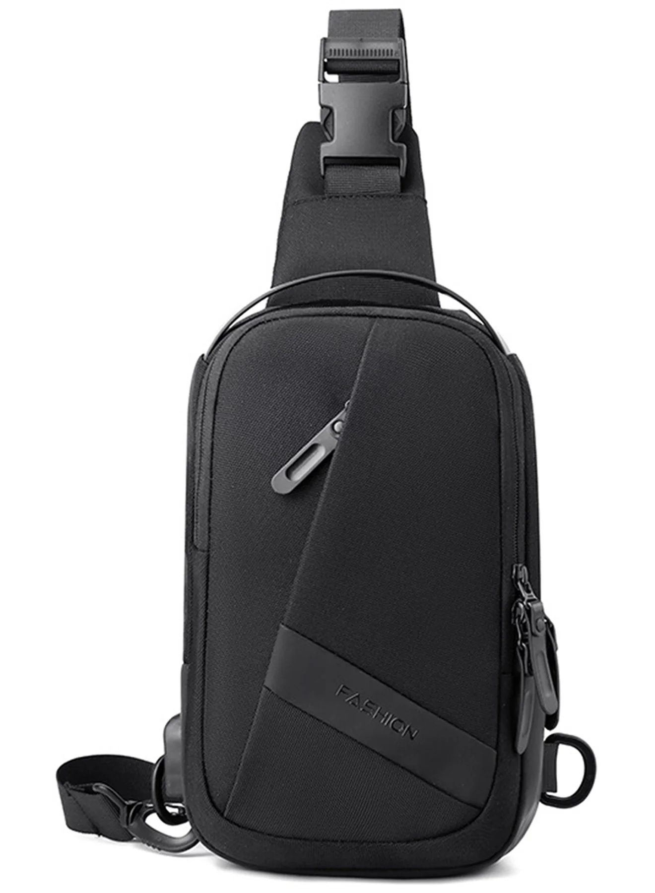 Premium Sling Bag Crossbody Backpack with USB Charging Port for Travel Hiking and Casual Daily Use (Black, One Size) wt7ch