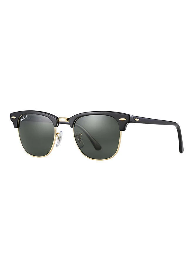 Premium Polarized Clubmaster Sunglasses for Men Classic Retro Style (Black, 51 mm) bj2ee
