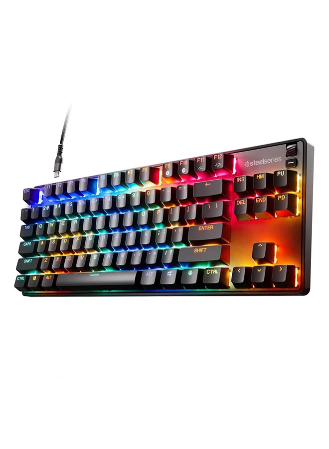 Premium TKL Mechanical Gaming Keyboard with Linear Optical Switches and Per-Key RGB Illumination (Black, Compact Tenkeyless Layout) wa495