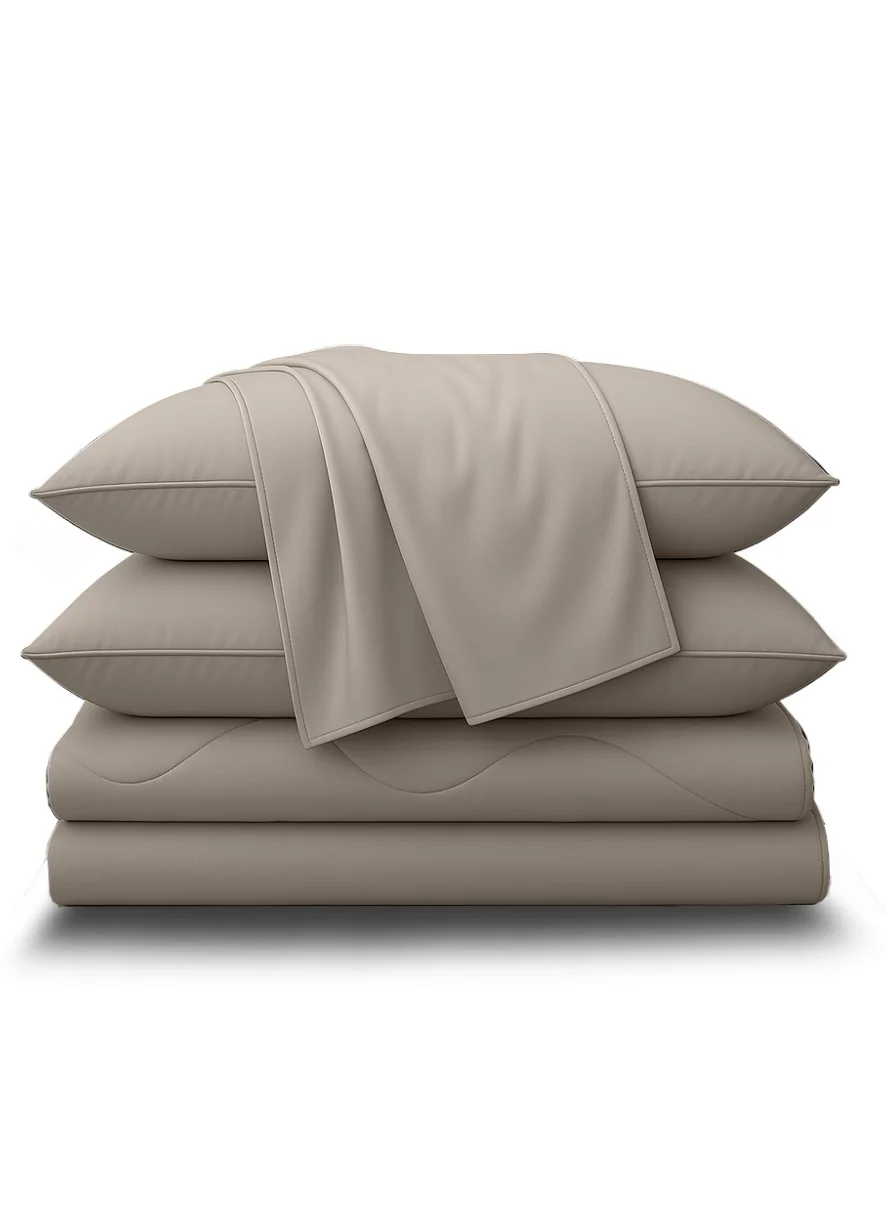 Neyam Cooling Bed Set Premium Breathable Fabric for Summer Nights (Abstract Pattern, Queen Size) lnptr