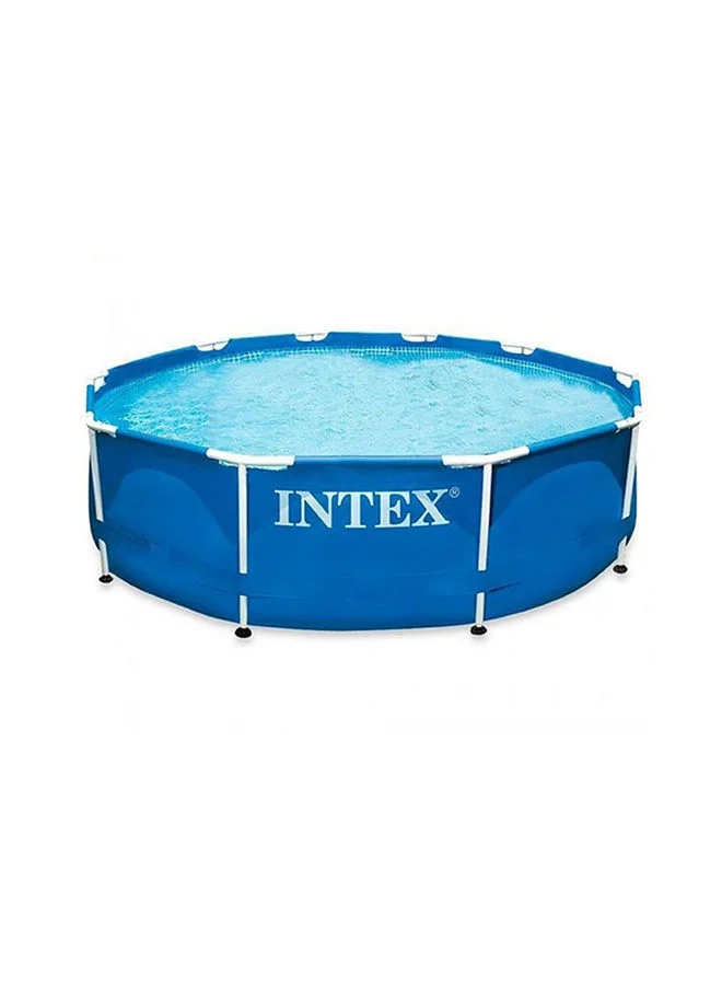 Premium Portable Round Backyard Swimming Pool (305x76cm, Durable PVC Frame) u9umt