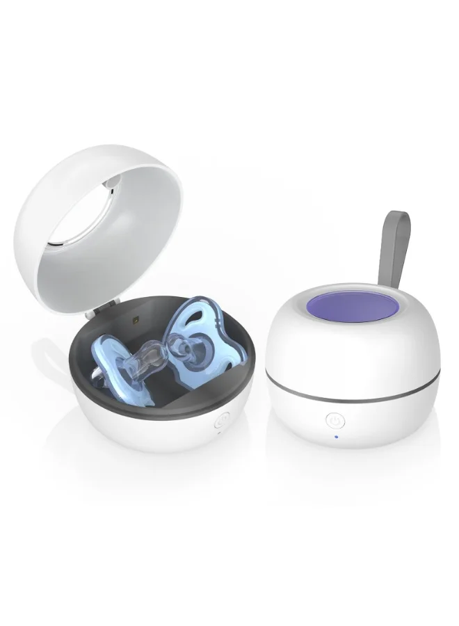 KOWVOWZ Portable UV Pacifier Sterilizer Case, Rechargeable Mini Dummy Sanitizer Holder for Travel (White, 1 Piece) 1h3d3