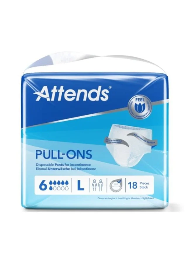 Attends Disposable Incontinence Pants Premium Soft Odour Protection (Large, 18 Pack) l62fj