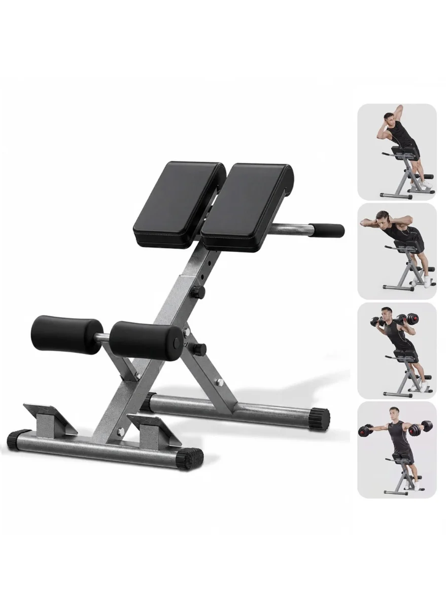 WALALLA Foldable Hyper Back Extension Roman Chair, Multi-Functional Strength Training Bench with 5-Level Adjustable Height for Full Body Workout vaofp