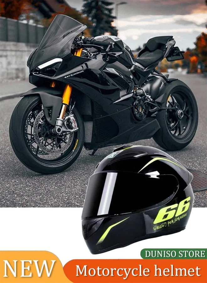 DUNISO Full Face Motorcycle Helmet Premium Lightweight Collision-Resistant Racing Gear (Adult, Universal) o0z47