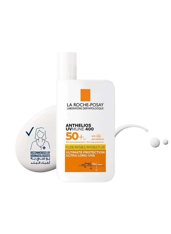 Premium Invisible Fluid Sunscreen SPF 50+ Broad Spectrum Protection for Sensitive Skin (50 mL) 2x65j