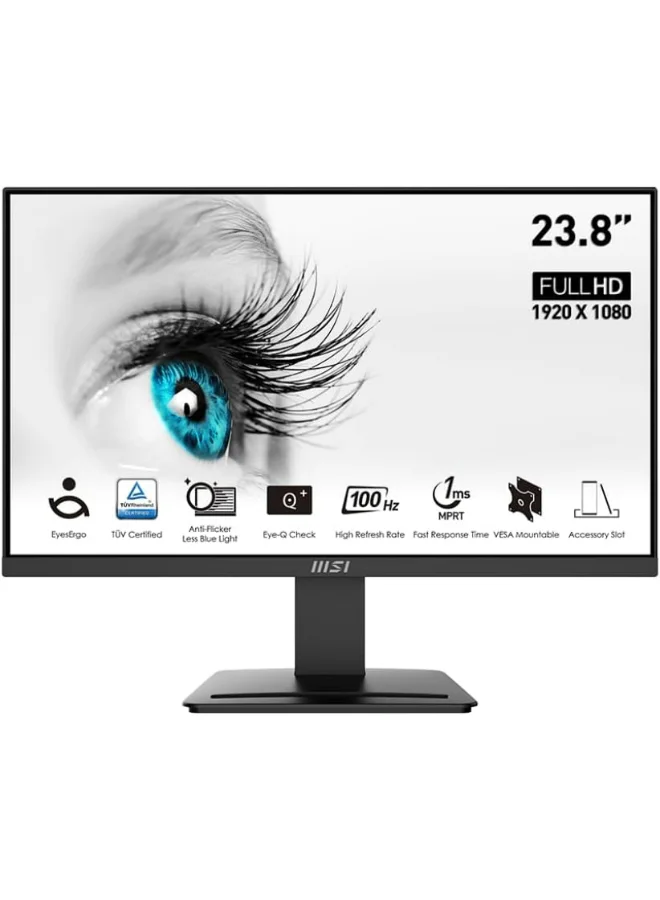 Premium Business Productivity Monitor 23.8-inch FHD VA Display 100Hz Refresh Rate (Black, 23.8 inch) jd4qc