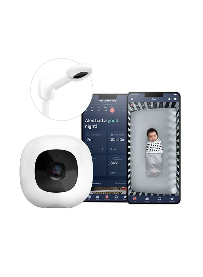 Premium Smart Baby Monitor with Wall Mount (1 Pack) - High-Definition Video Monitoring for Nursery spsq7