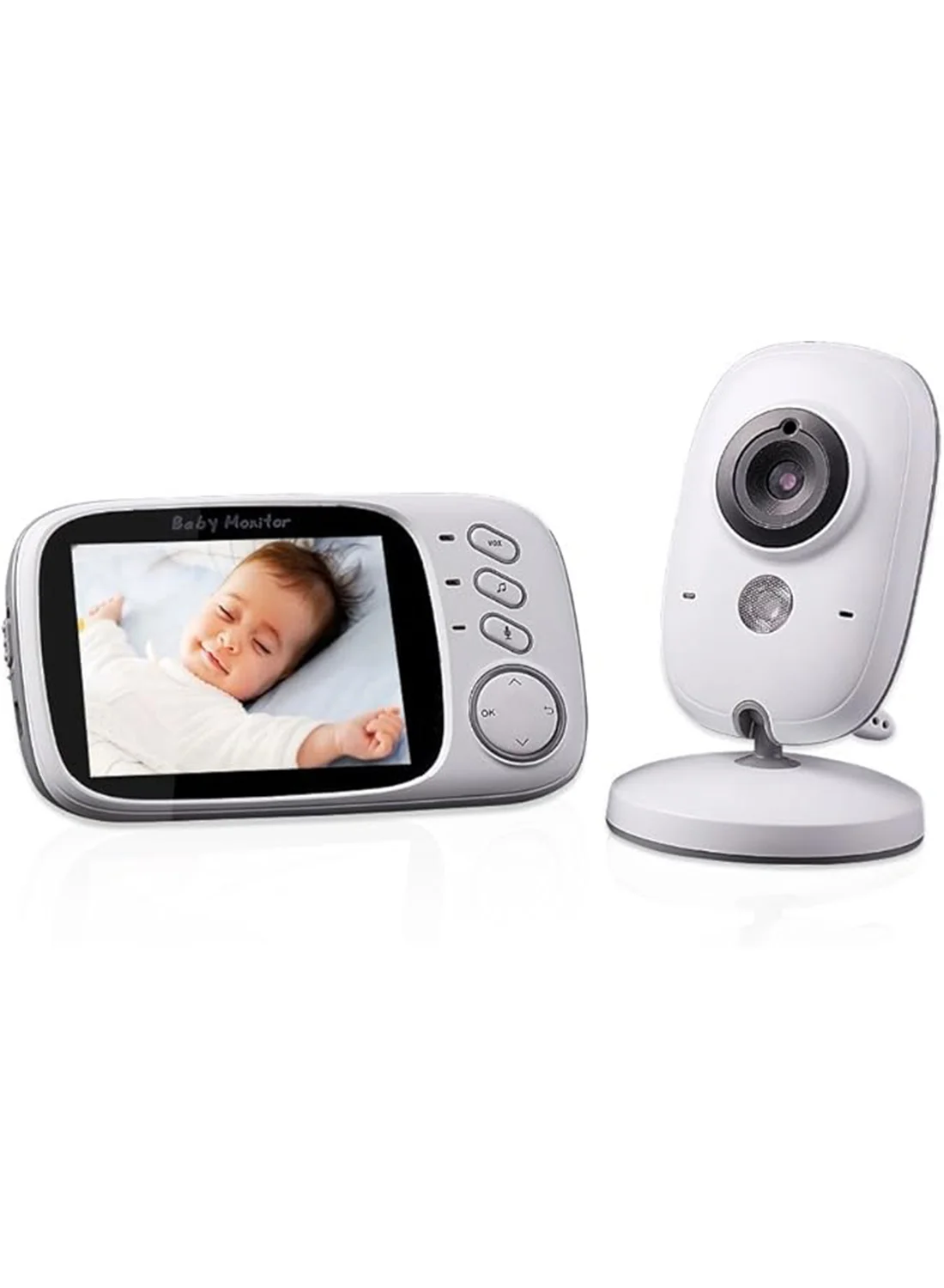 LETING Wireless Baby Video Monitor with 3.2 Inch LCD Display, Night Vision and Room Temperature Sensor (Single Pack) ur9du