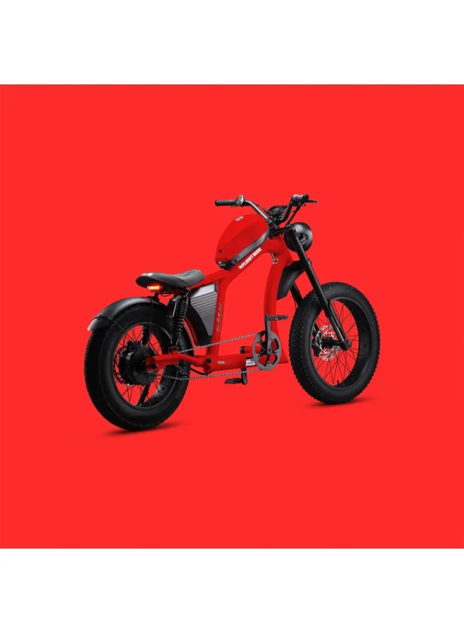 Flight Risk Electric Bike 1500W High-Performance Cruiser with Hydraulic Disc Brakes (Red, 24-inch Front 20-inch Rear) t1ewt