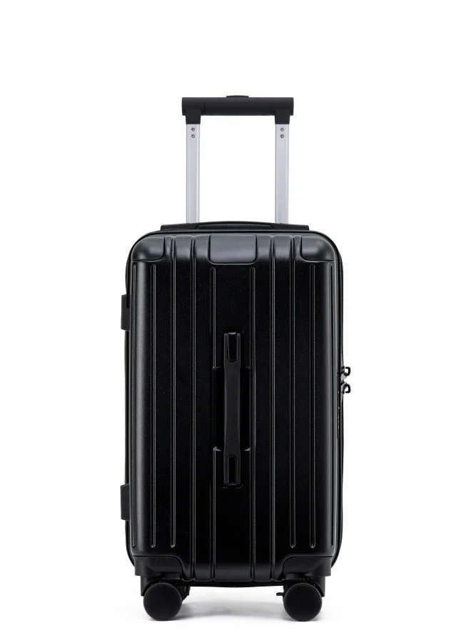 LIGHTGO Premium PC Hard Shell Travel Suitcase with TSA Lock and Spinner Wheels (Black, 22 inch) rxzvb