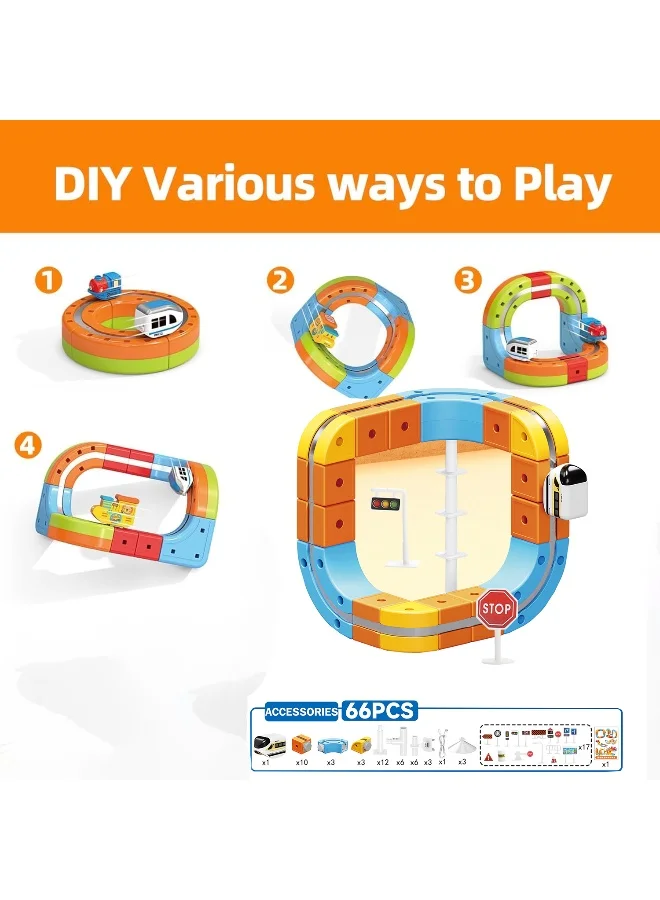 Magni Mates DIY Magnetic Levitation Track Set 3D Loop Coaster Building Kit with Rechargeable Battery (66-Piece) 26ai2
