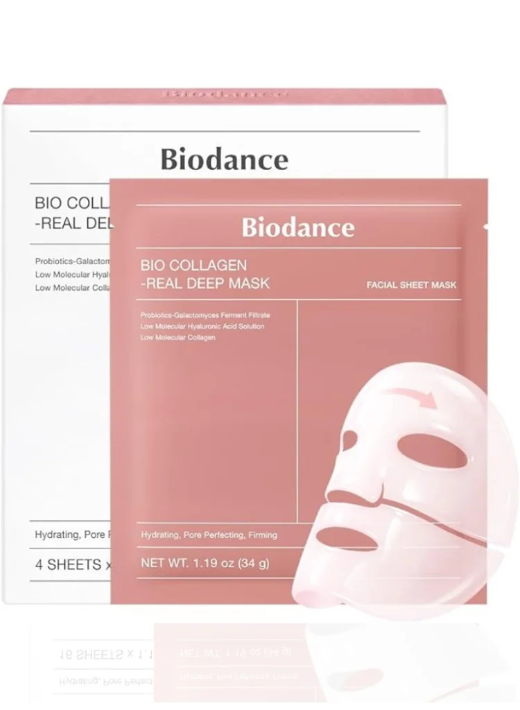 BIODANCE Bio-Collagen Real Deep Mask for Elasticity and Radiance (4 Pack, 34g Each) zhvlr