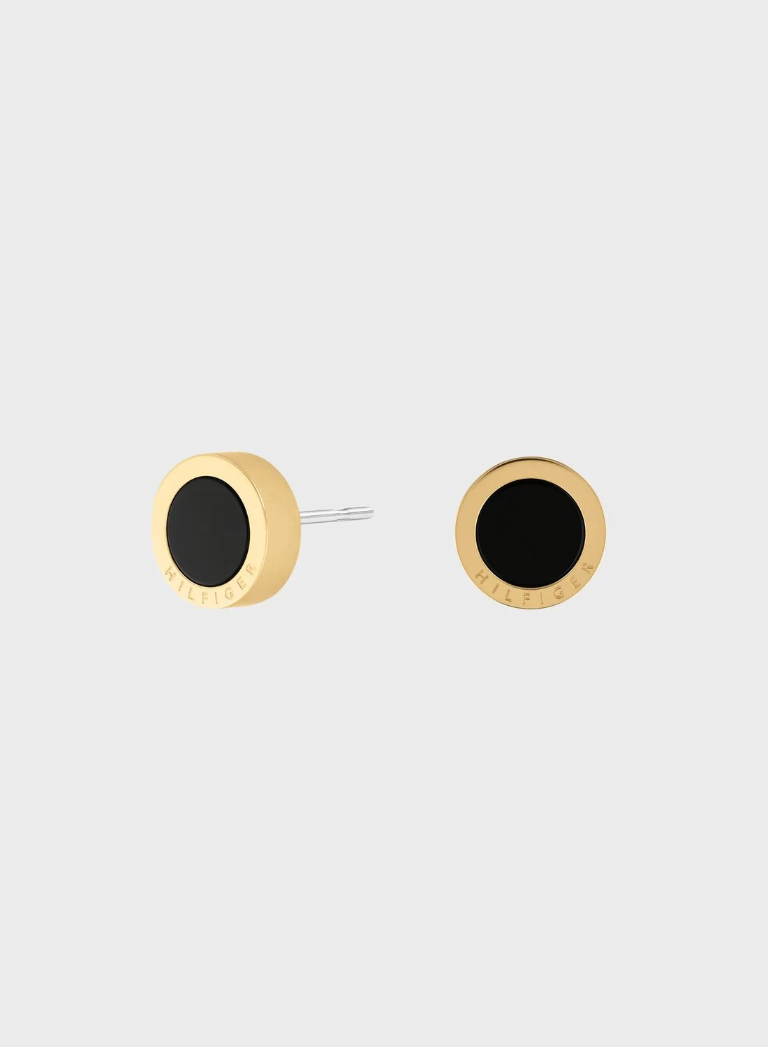 Premium Ionic Gold Plated Stainless Steel & Black Onyx Stone Earrings (For Women) 77n7c