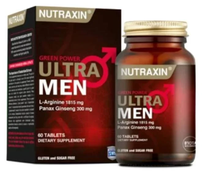 NUTRAXIN Ultra Men Panax Ginseng and L-Arginine Energy Support Formula (60 Tablets) 857yz