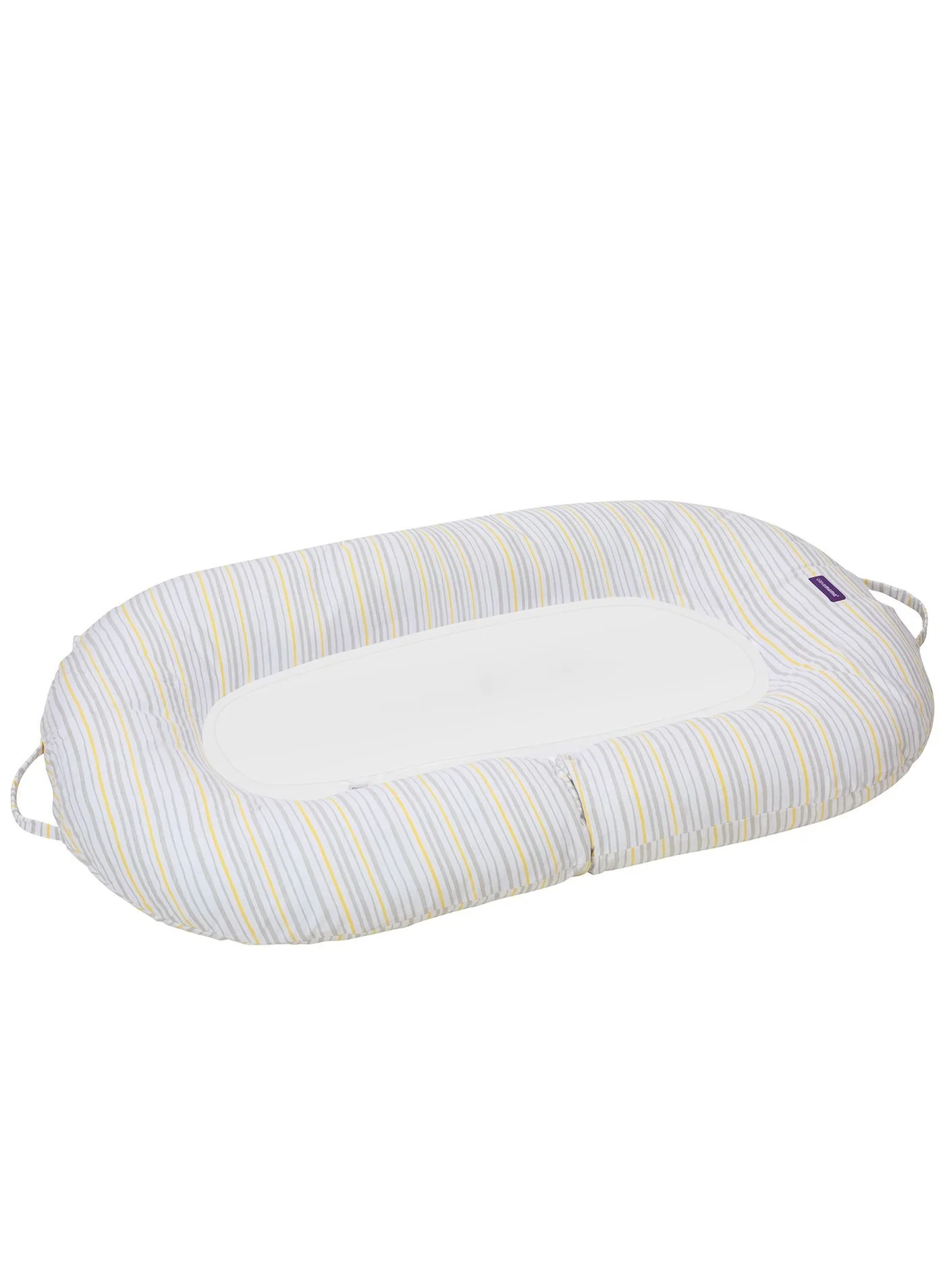Premium Maternity Pillow and Baby Pod Support Cushion (Grey and Yellow Stripes, 1 Pack) swtv4