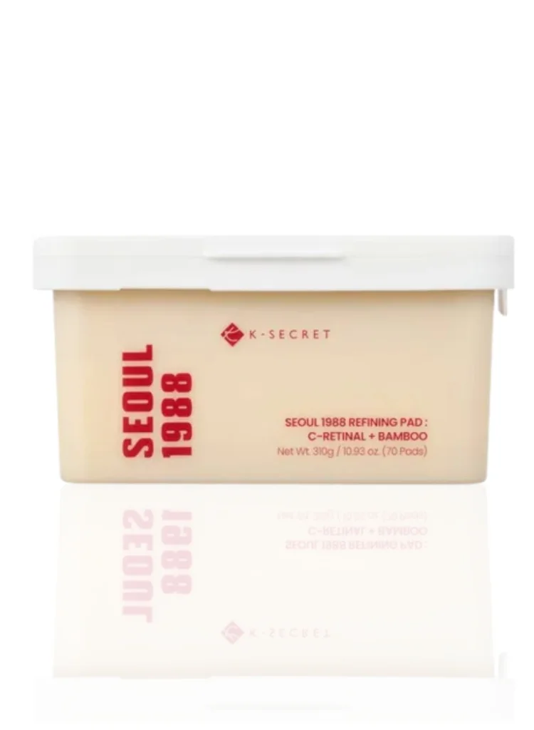 K-Secret Seoul 1988 Refining Pad, Exfoliating Toner Pads with Retinal and Bamboo Extract for Radiant Skin (70 Pads) ta9dq