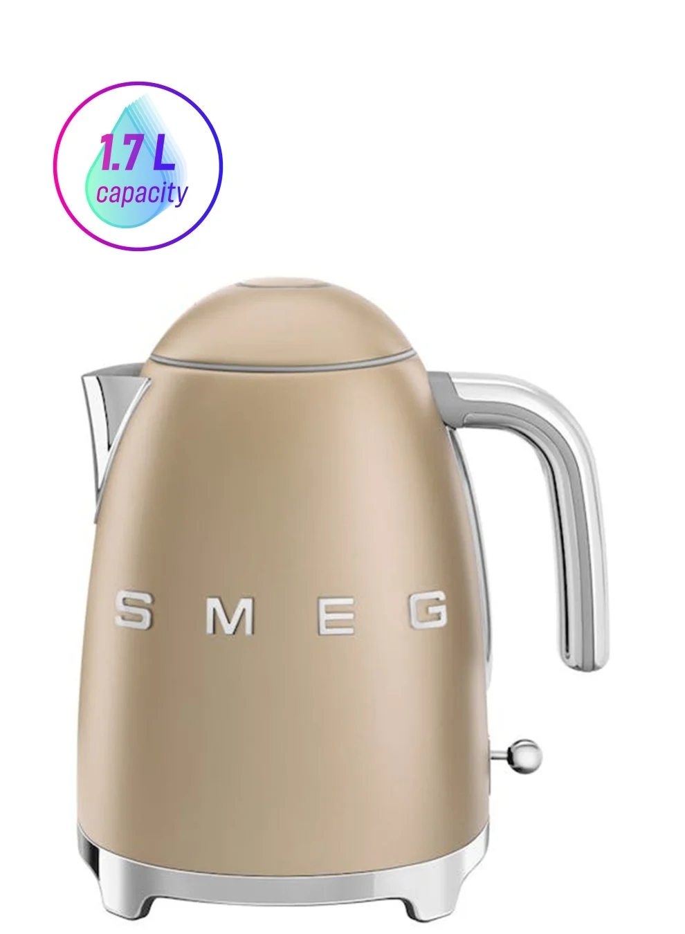 Premium Retro Electric Kettle 1.7 L 2400 W Stainless Steel Kitchen Appliance (Champagne Matte) dd1d7