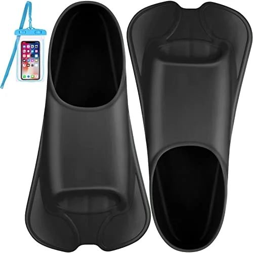 Happyouth Swim Training Fins Short Blade Silicone Flippers for Lap Swimming (Unisex, Adult and Kids) 6iyrl