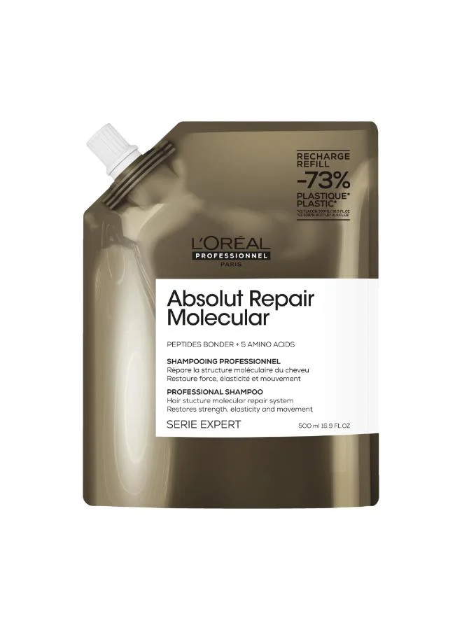 Professional Molecular Repair Shampoo Refill for Damaged Hair (Grey, 500 mL) j57a0