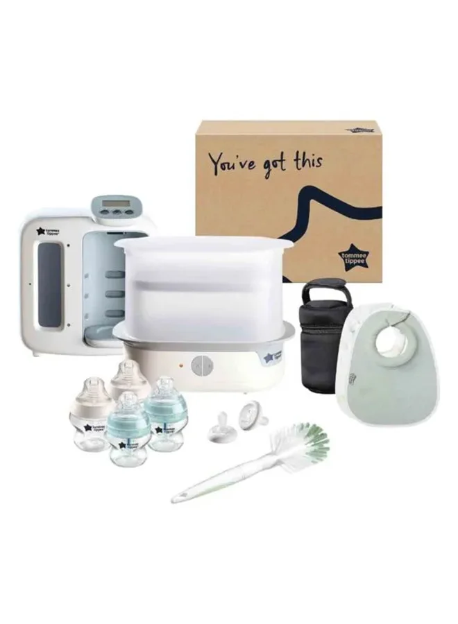 Premium Baby Feeding Starter Kit Electric Sterilizer and Prep Machine Set (White, Newborn) gpq27