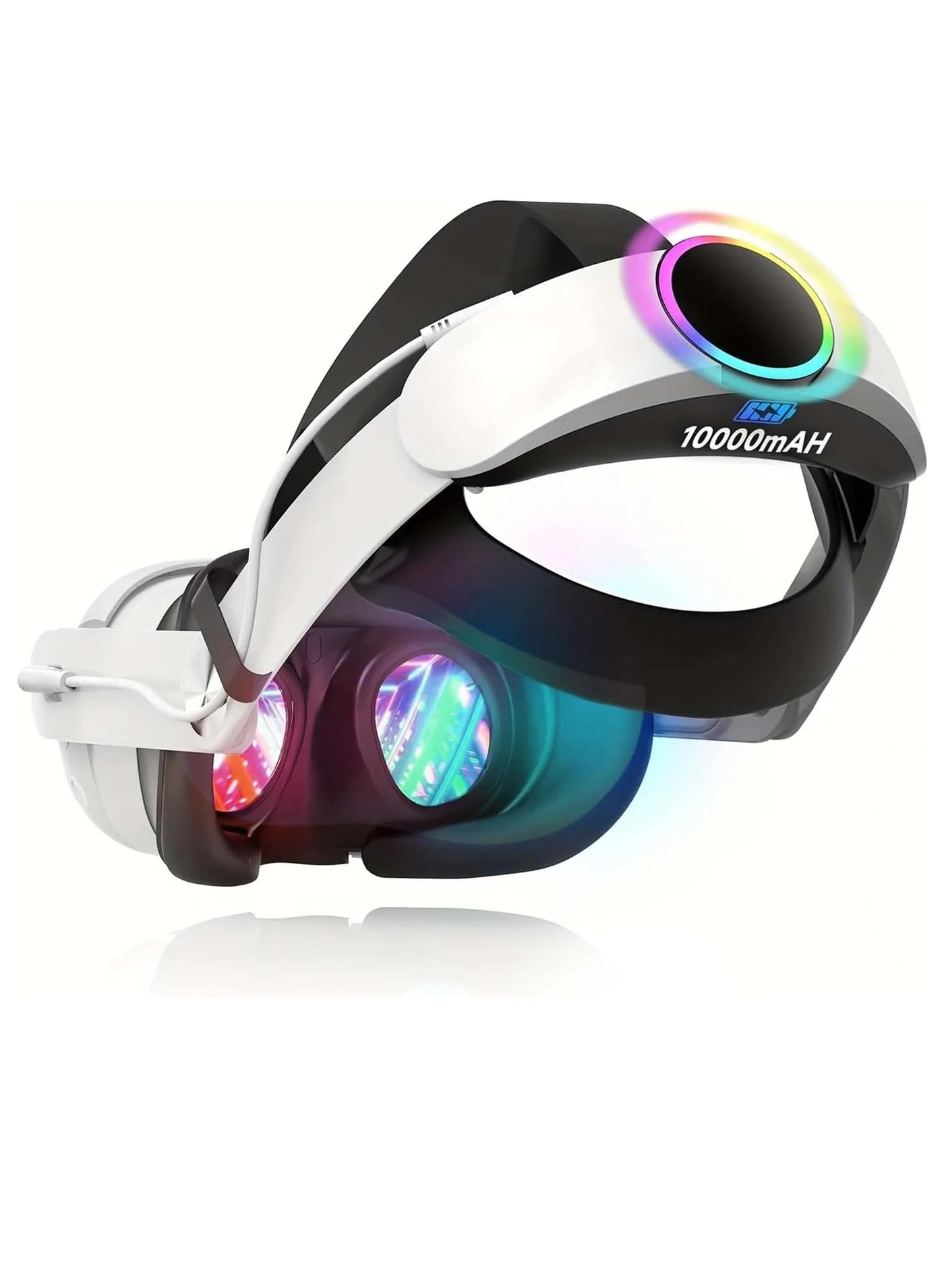 RATSAW Adjustable VR Head Strap with 10000mAh Battery and RGB Lighting (Premium ABS, 10000mAh) fdp26