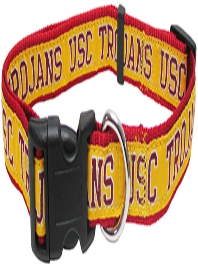 Collegiate Pet Collar USC Trojans Team Design Premium Durable Adjustable Accessory for Dogs and Cats (Medium) sizm2