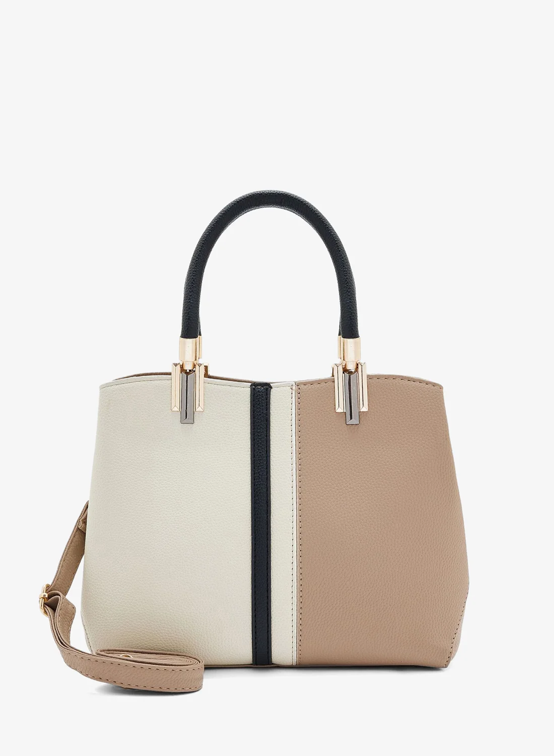 ELLA Color Block Satchel Bag Premium Synthetic Leather Handbag for Women (Medium) hn3c8