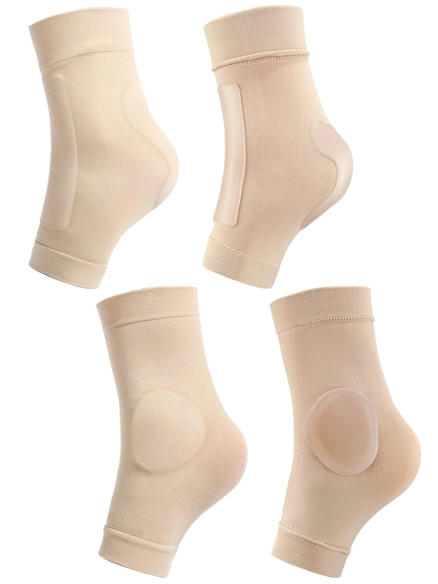 Geyoga Ankle Protector Socks for Ice Skating and Skiing (Beige, 2 Pairs) hu1zn