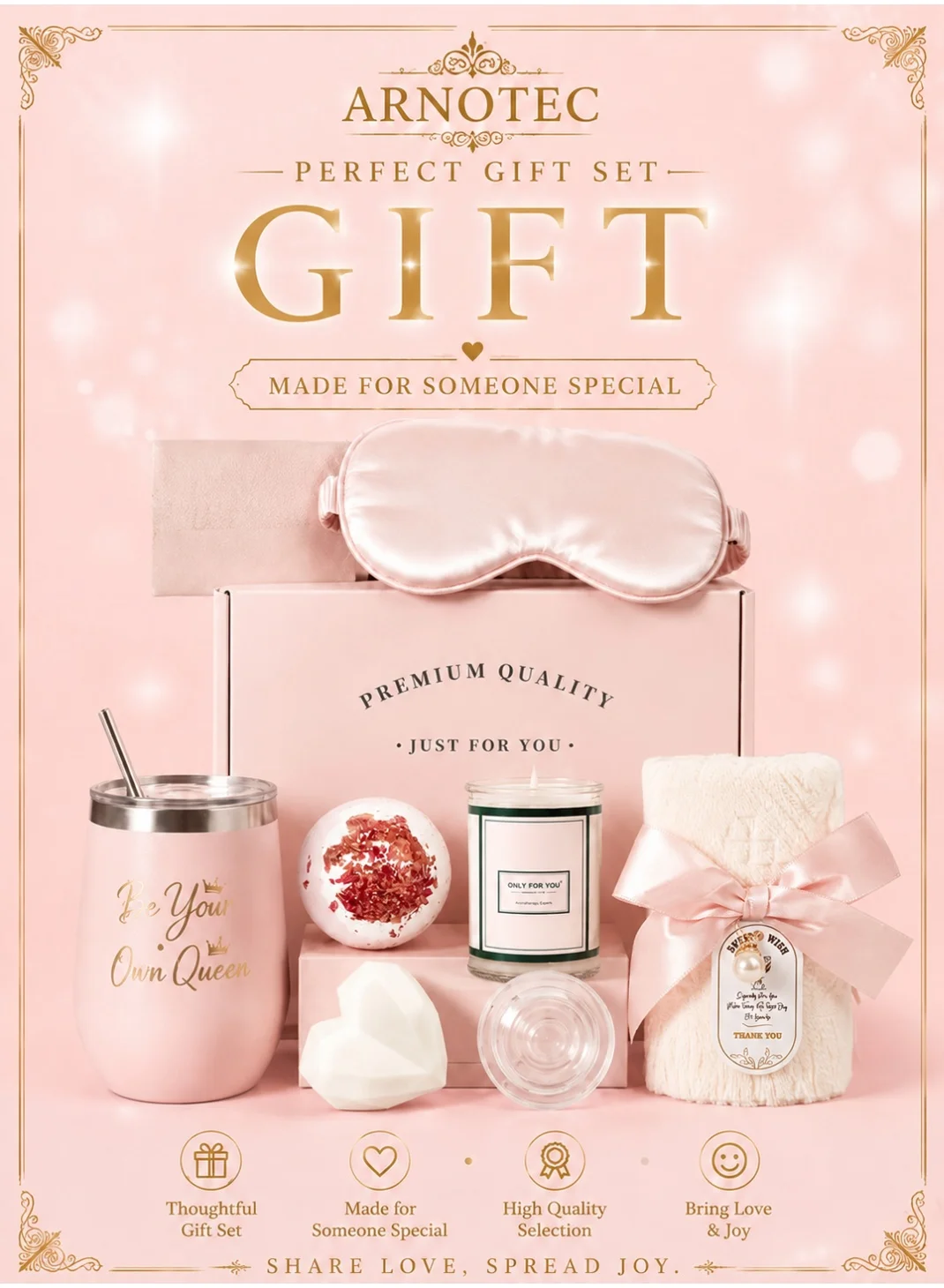 ARNOTEC Relaxing Spa Gift Set for Women (8-Piece Premium Bath and Body Care Collection) ixuqv