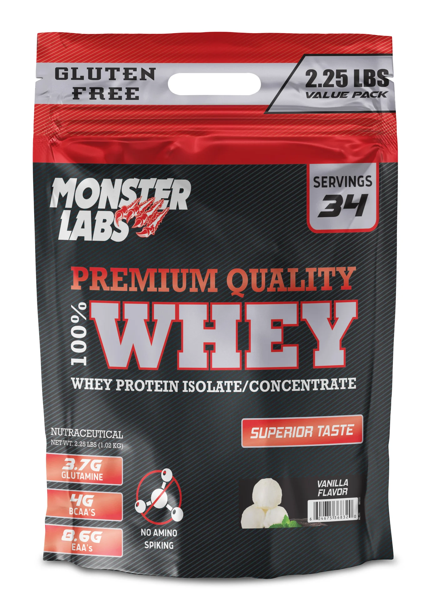 Monster Labs Whey Protein Powder Blend for Muscle Recovery (Vanilla, 1 kg) pbl3r