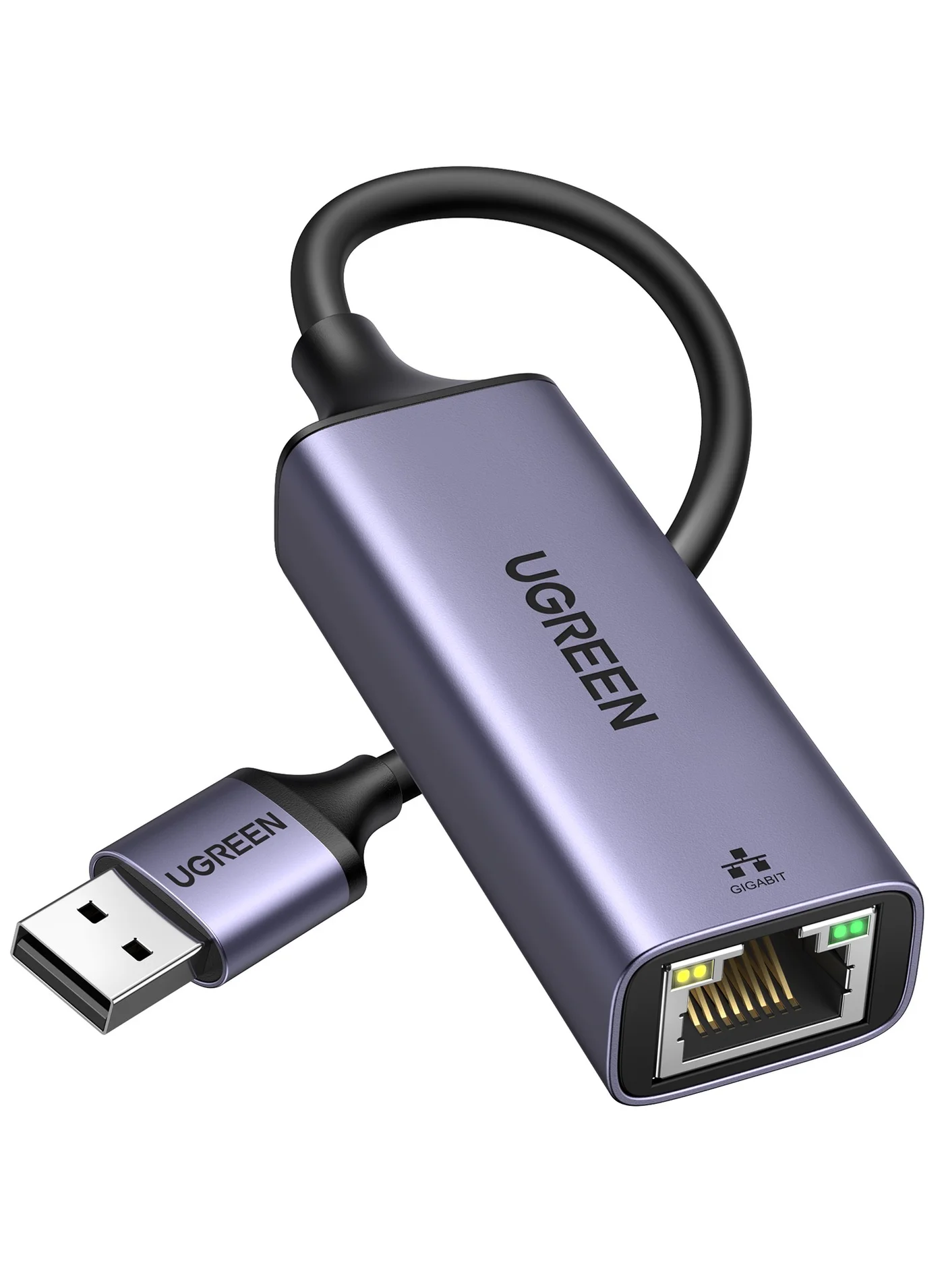 Premium USB 3.0 to RJ45 Gigabit Ethernet Adapter Aluminum Shell High-Speed Network LAN Dongle for Windows macOS Linux (Grey) 21j47