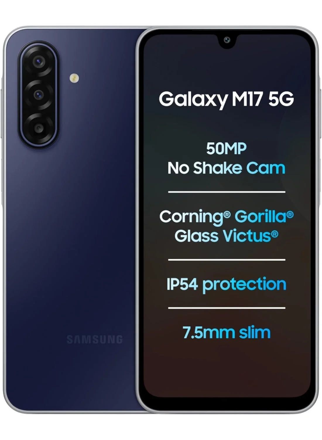 Ultra-HD M17 5G Smartphone (Sapphire Black, 6GB RAM, 128GB Storage, 16.91 cm Display, 5000 mAh Battery) om4al