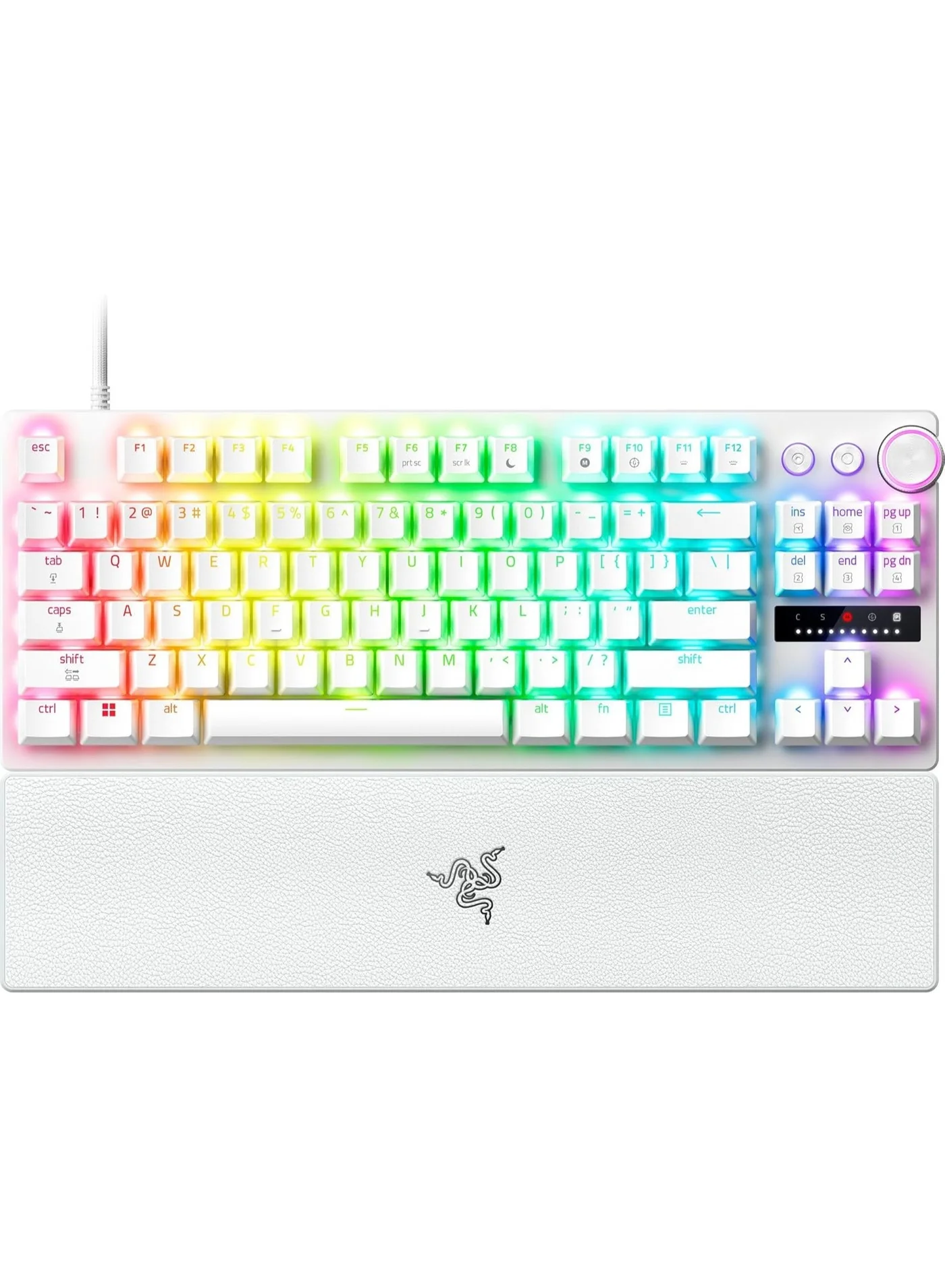Premium Analog Optical Esports Mechanical Keyboard Tenkeyless 8KHz Polling Rate Adjustable Actuation Rapid Trigger Wired Gaming Keyboard (White) yc9ab
