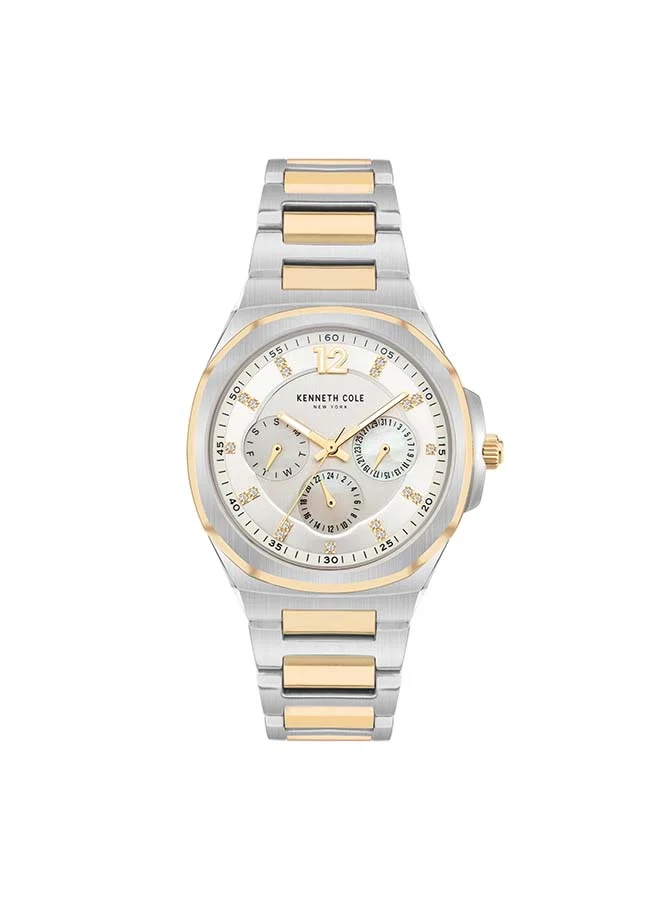 Classic Multifunction Mother-of-Pearl Dial Quartz Watch Stainless Steel Band (36mm, For Women) r4qei