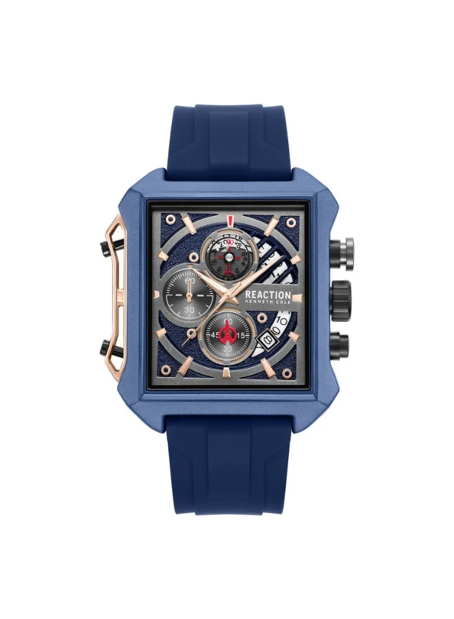 Premium Chronograph Watch Rose Gold Dial With Silicone Strap (52.5mm) For Men 5zz8s