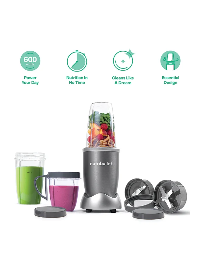 High-Speed Nutrient Extraction Blender 600W Multi-Functional Smoothie Maker (Grey, 2 x 700 mL) oej9d