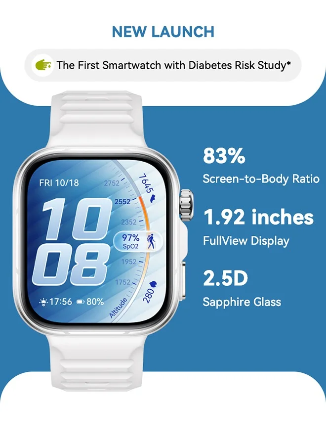 Smart Fit 5 Pro Smartwatch FullView Display Health & Fitness Tracker (White, 44.5mm) 020ij