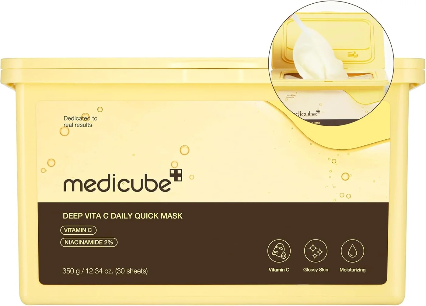 Medicube Deep Vita C Daily Quick Mask Brightening & Hydrating Facial Sheet Masks (30 Sheets) wj4yn