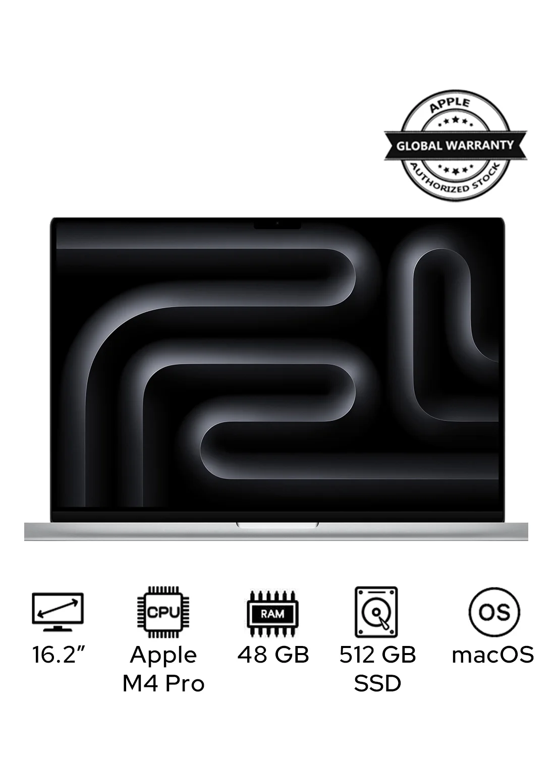 Premium Smart High-Performance Laptop 16.2-Inch Display (48GB RAM, 512GB SSD, 14-Core CPU, Silver) English/Arabic Keyboard 4p5qs