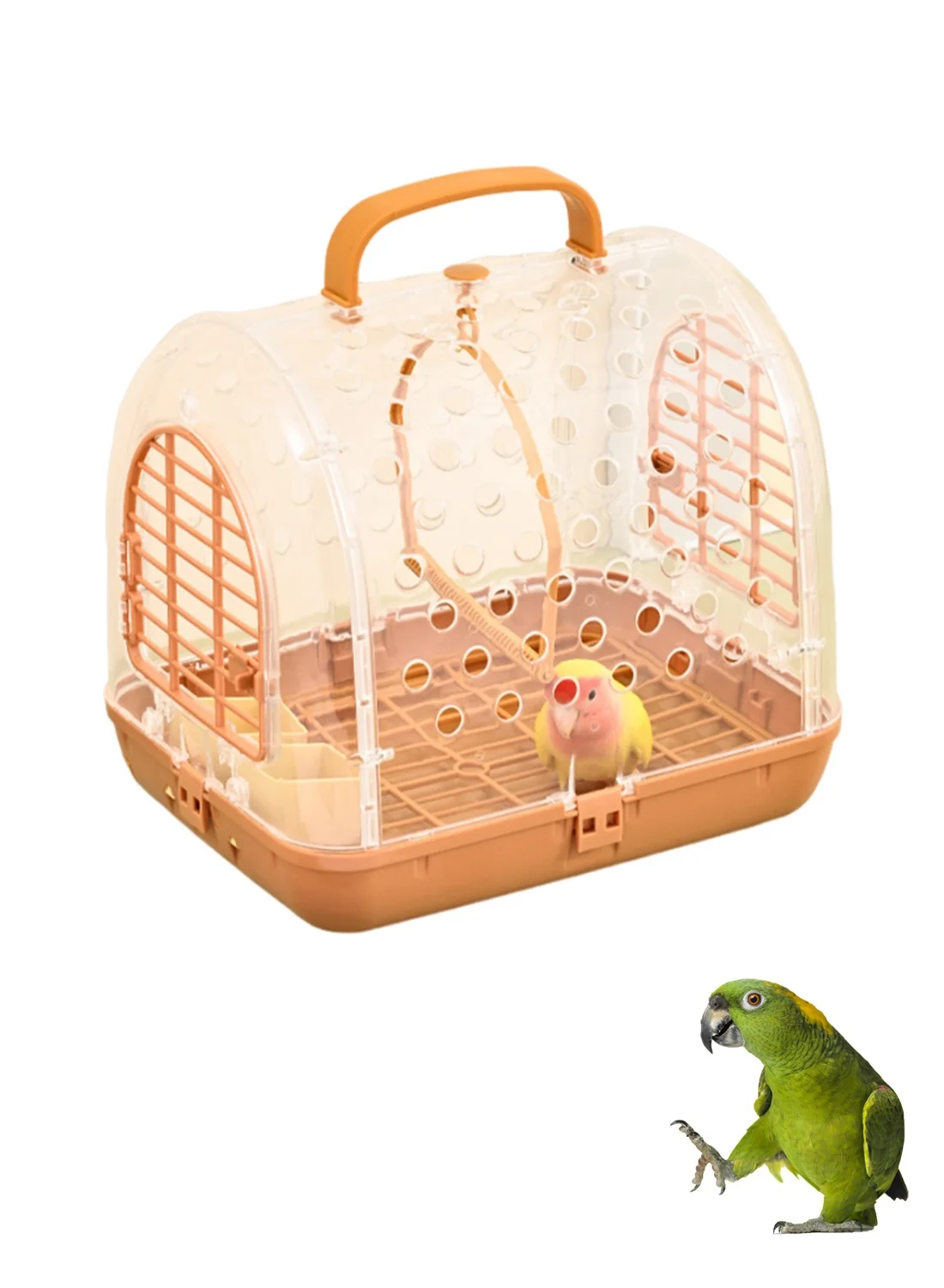 Kidle Portable Bird Travel Carrier Breathable Lightweight Parrot Cage (Premium Plastic, 30x20x25 cm) oy7ci