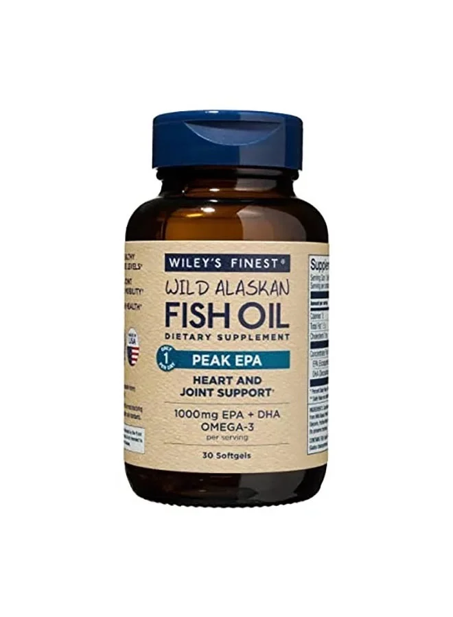 Wild Alaskan Fish Oil Omega-3 Supplement Triple Strength EPA and DHA (30 Softgels) pxsxh