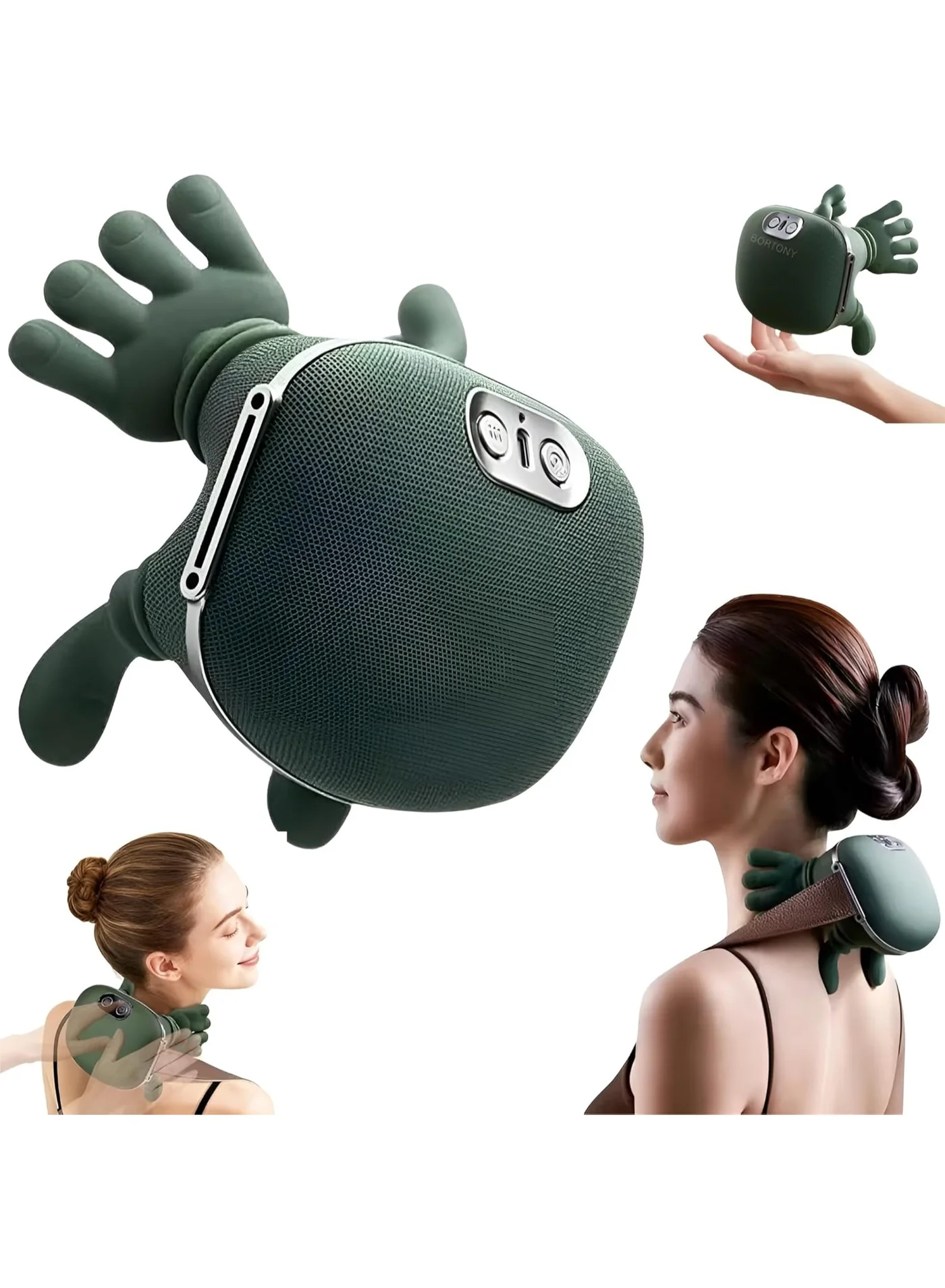 TIGER Portable 4D Deep Tissue Neck and Shoulder Massager with Heat (Wireless, Rechargeable, Compact Design for Home and Travel) ftw84