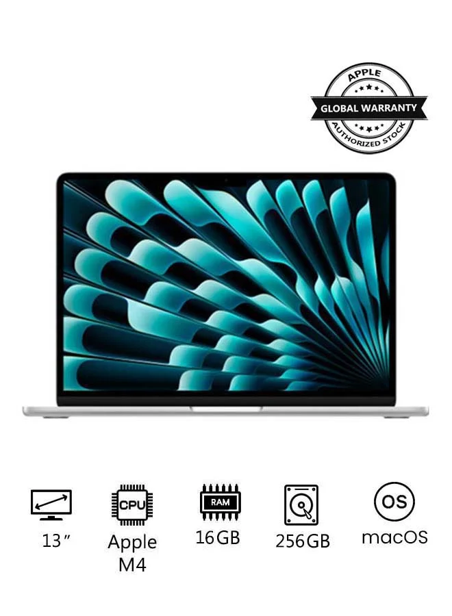 Premium Smart 13-Inch Laptop, High-Performance 10-Core CPU 8-Core GPU, 16GB RAM, 256GB SSD, English/Arabic Keyboard (Silver, 13-Inch) sd2v4