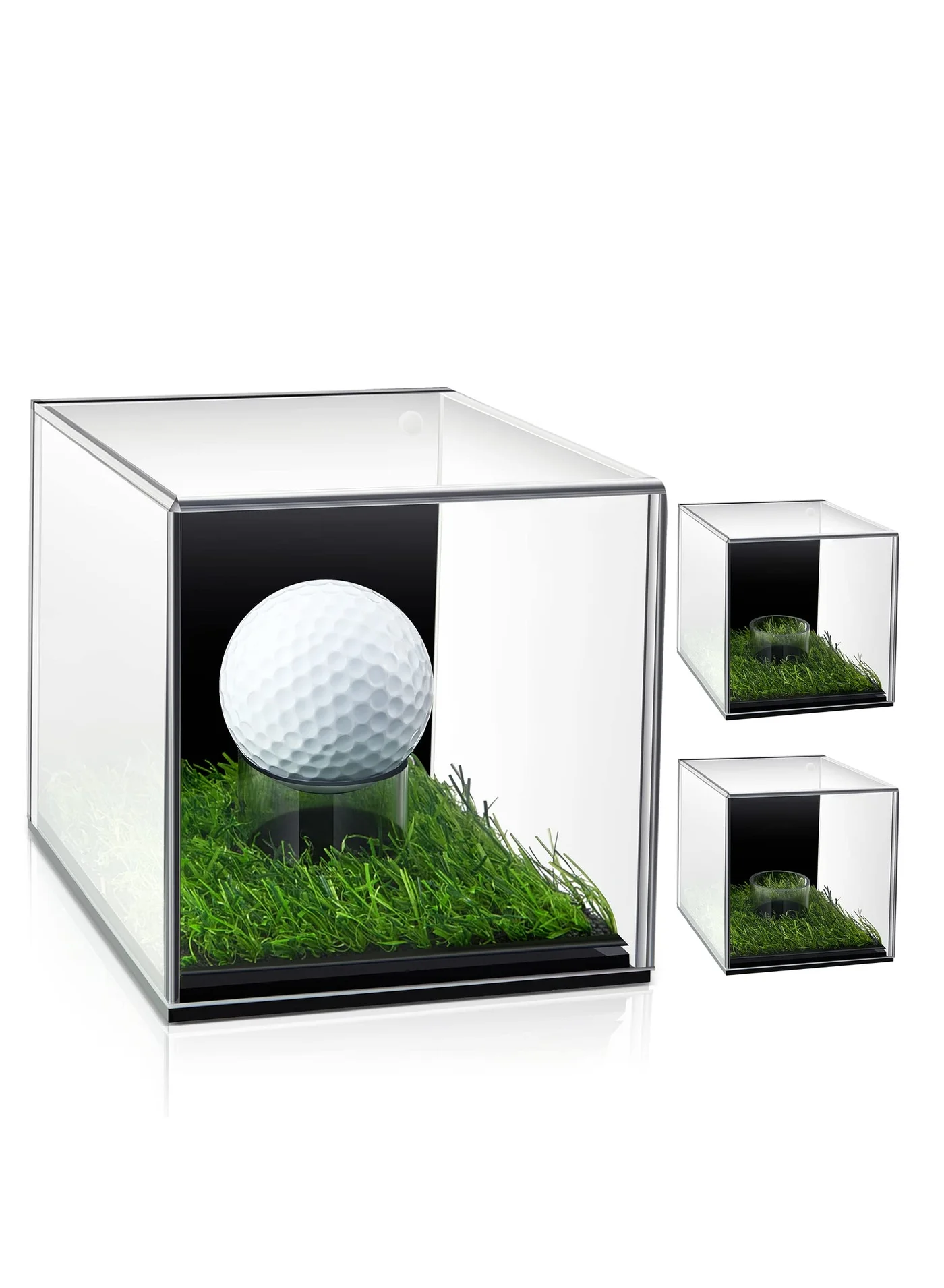 SYOSI Golf Ball Display Case, Premium Clear Acrylic Memorabilia Cube Holder for Sports Collectibles (8 cm x 8 cm x 8 cm) 9i1dq